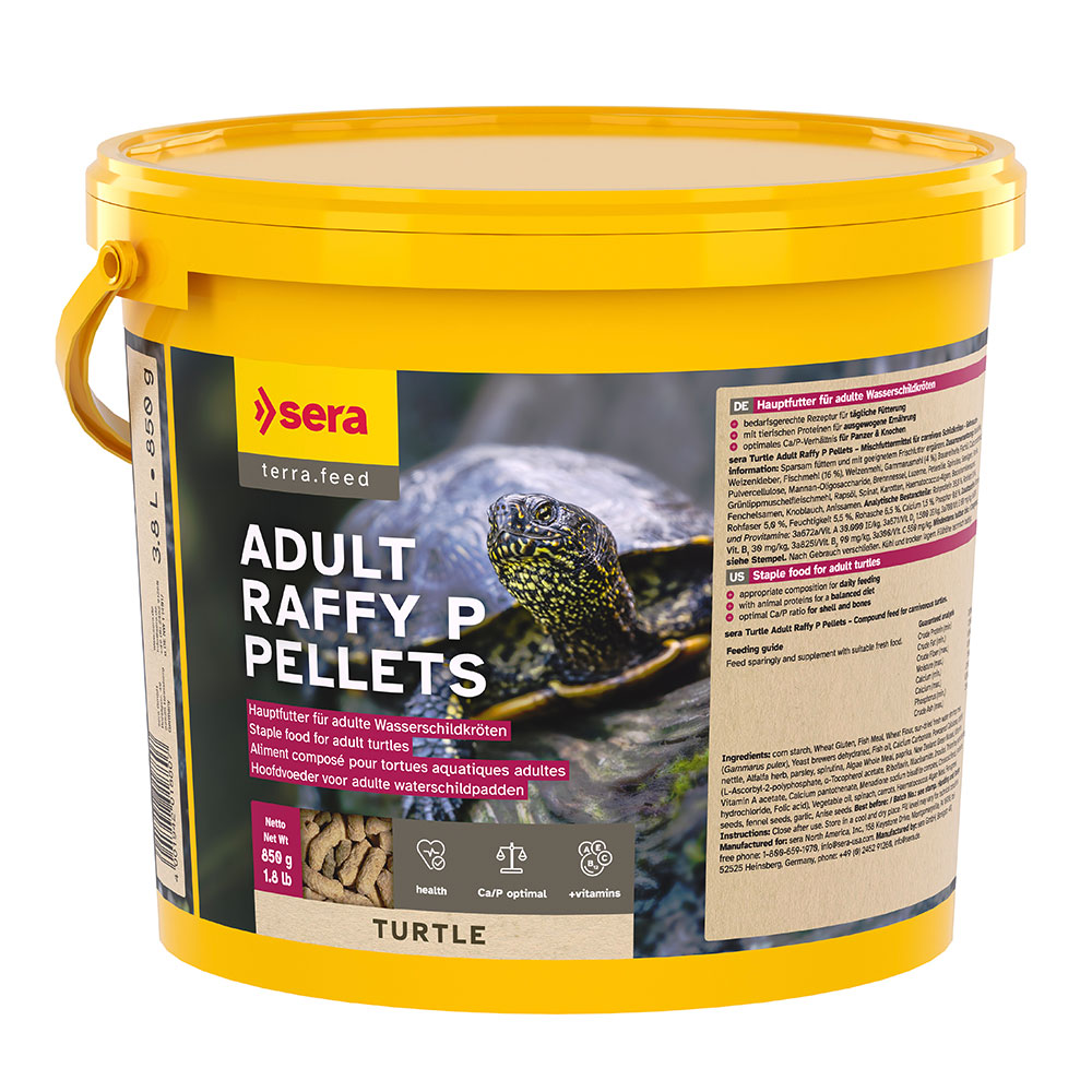 Sera Turtle Adult Raffy P Pellets Alimento completo per Tartarughe d'acqua 3800ml 850g