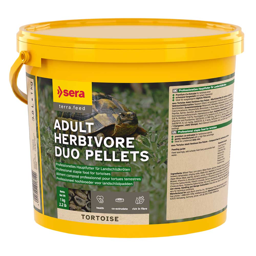 Sera Tortoise Adult Herbivore Duo Pellets per Tartarughe di Terra 3800ml 1Kgg