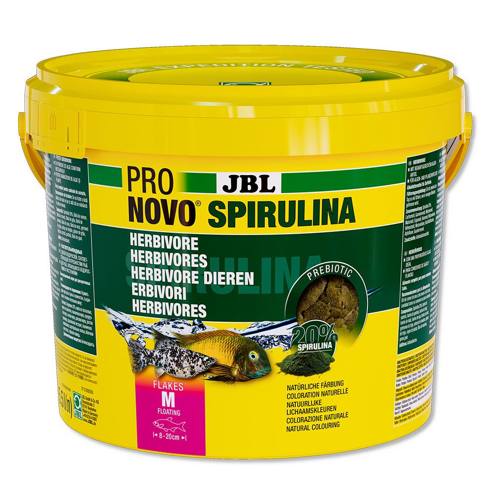 Jbl ProNovo Spirulina Flakes M Scaglie con Spirulina e Prebiotici 5500ml 950gr