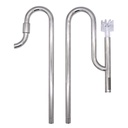 Blau Aquaristic Stainless Steel Pipes In- Out 16 per Filtri esterni in acciaio