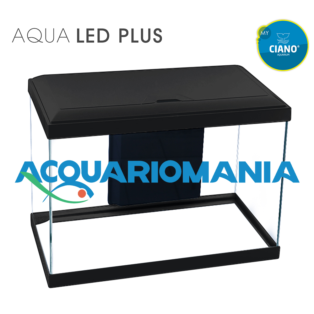 Ciano Aquarium Aqua 60 Plus Led nero 65 litri 60x30x37,2h cm