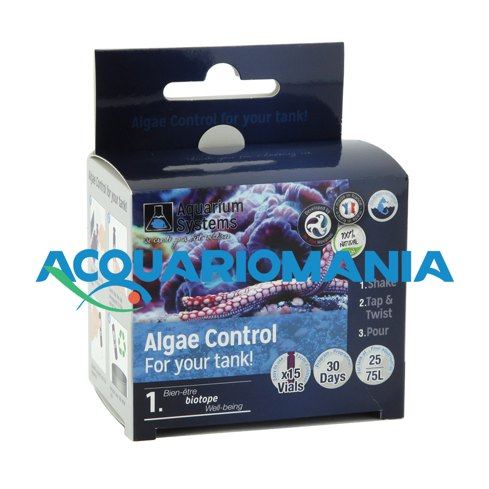 Aquarium Systems Algae Control Marine Antialghe per marino contro Cianobatteri 15 fiale per acquari 25-75L