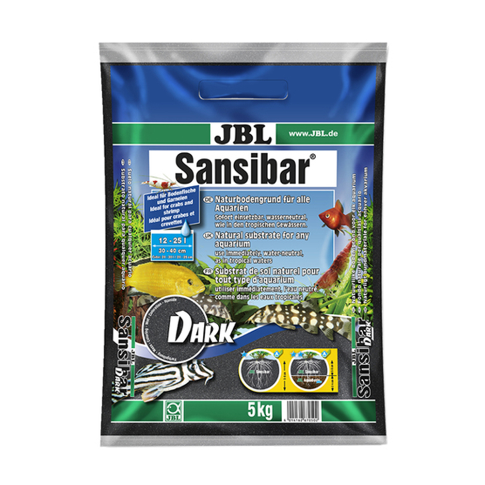 Jbl Sansibar Dark Substrato nero per acquari d'acqua dolce e marina 0,2-0,6 mm 5Kg