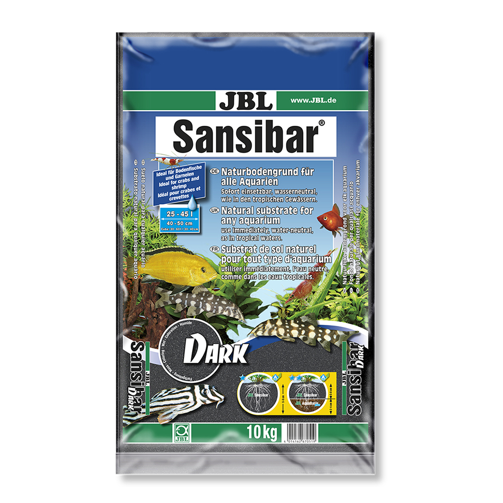 Jbl Sansibar Dark Substrato nero per acquari d'acqua dolce e marina 0,2-0,6 mm 10Kg