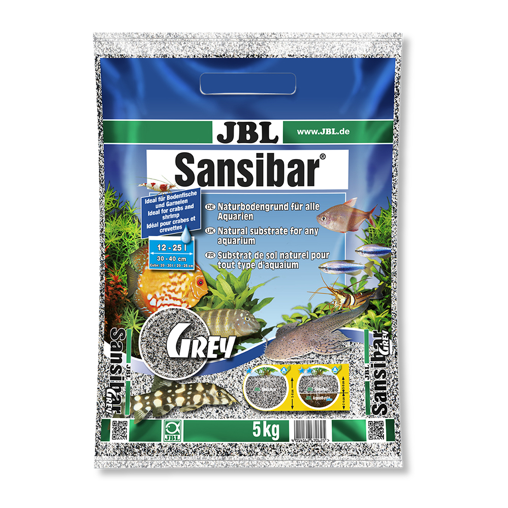 Jbl Sansibar Grey Substrato grigio per acquari d'acqua dolce e marina 0,2-0,6 mm 5Kg