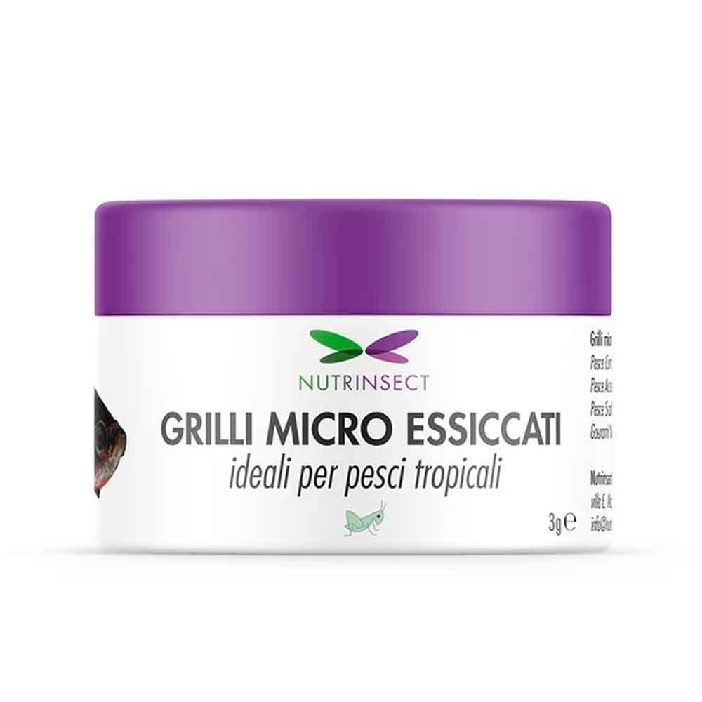 Nutrinsect Grilli Micro Essiccati per Pesci Tropicali 3g