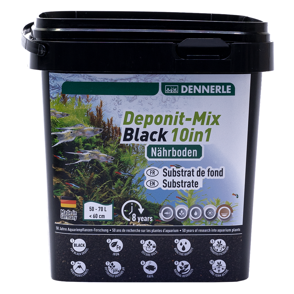 Dennerle Deponit-Mix Black Professional 2.4Kg Fondo fertile 70L