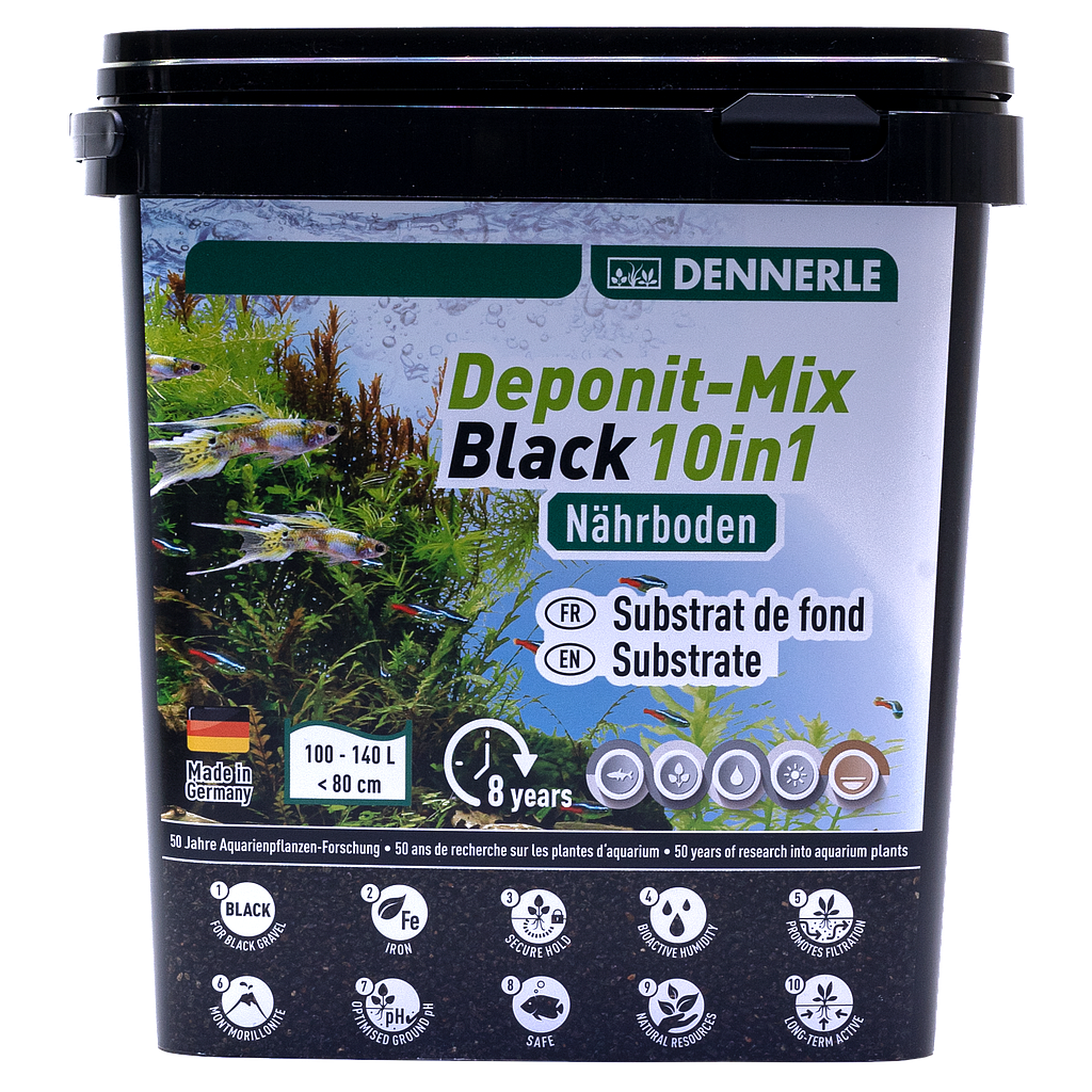 Dennerle Deponit-Mix Black Professional 4,8Kg Fondo fertile 140L