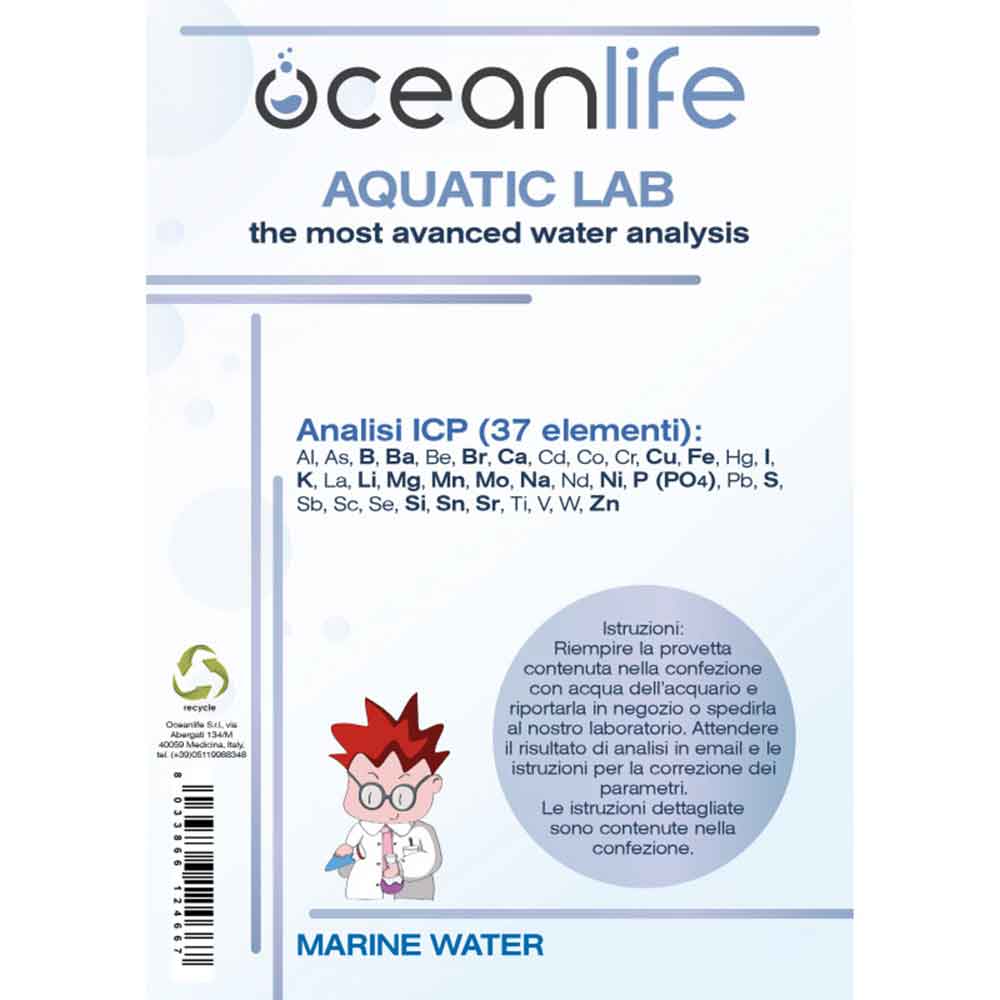 Oceanlife Aquatic Lab Test ICP per Acqua marina 37 elementi