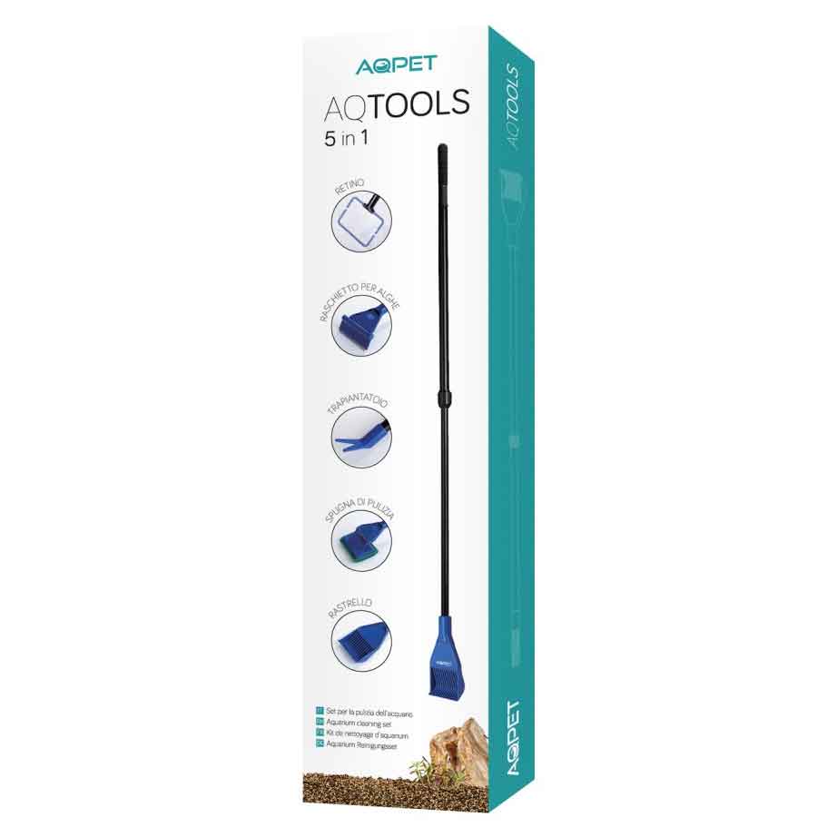Aqpet AQTools 5 in 1 set per la pulizia dell'acquario