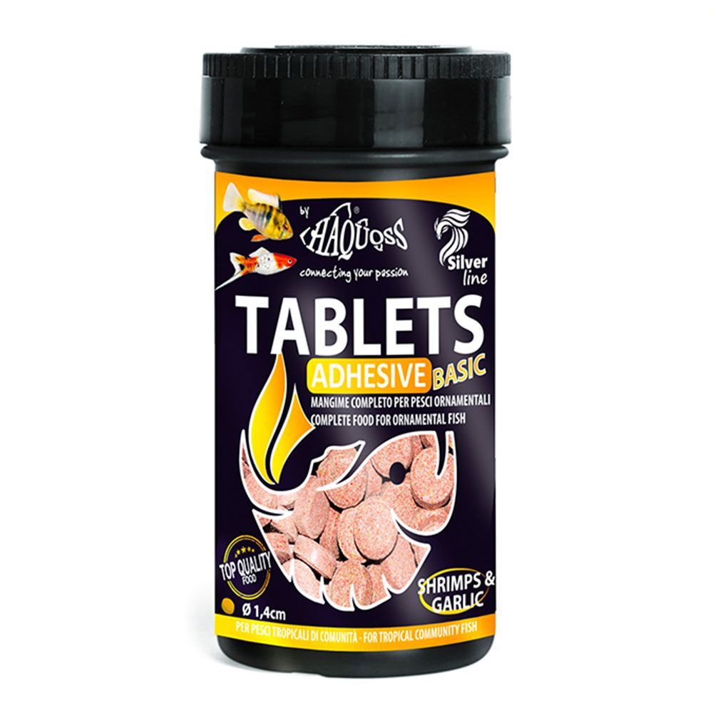 Haquoss Tablet Adhesive Basic Pastiglie adesive e da fondo per pesci tropicali e pulitori 250ml 135gr