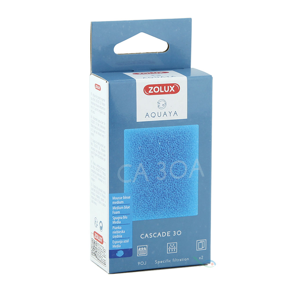 Zolux Aquaya Spugna Blu Media per Filtro interno Cascade 30 2pz