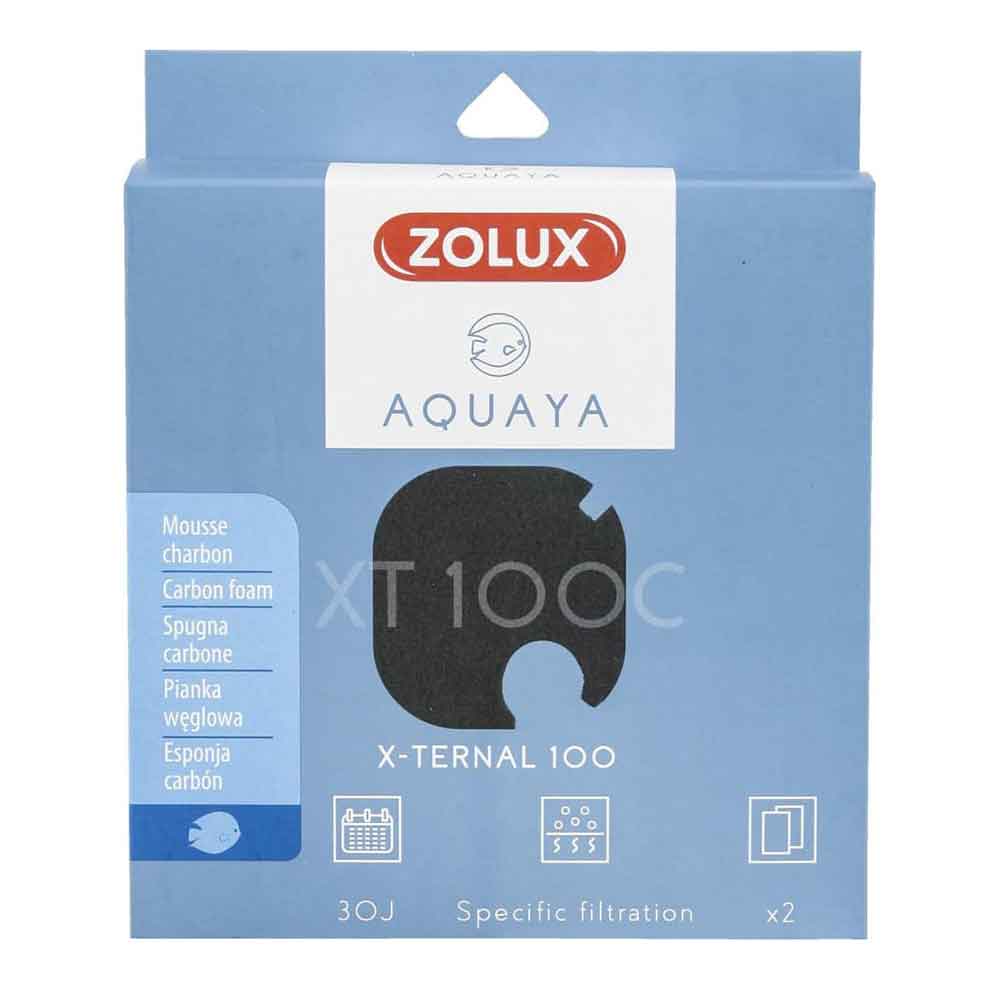 Zolux Aquaya Ricambio Spugna Carbone Filtro Esterno X-Ternal 100 2pz
