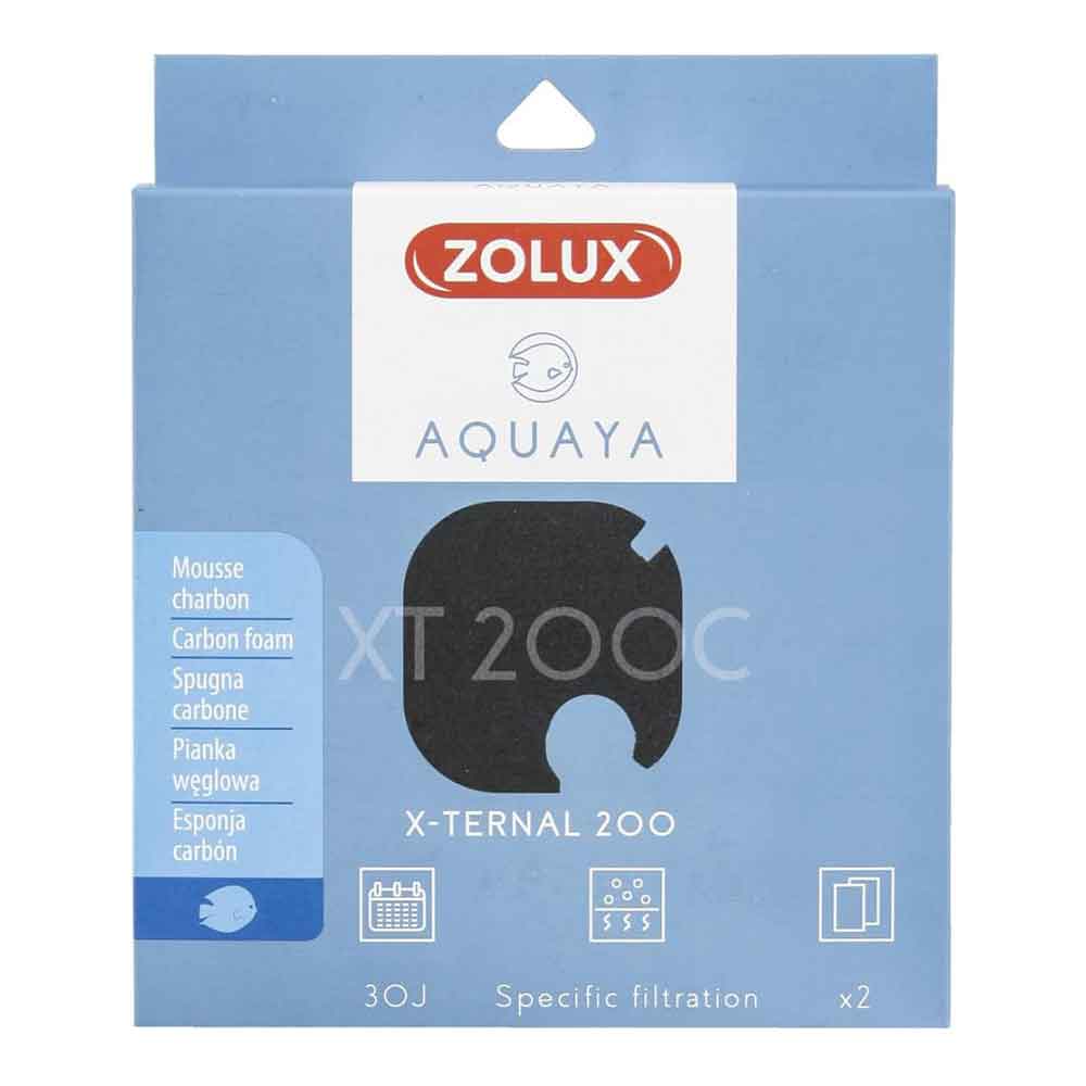 Zolux Aquaya Ricambio Spugna Carbone Filtro Esterno X-Ternal 200 2pz