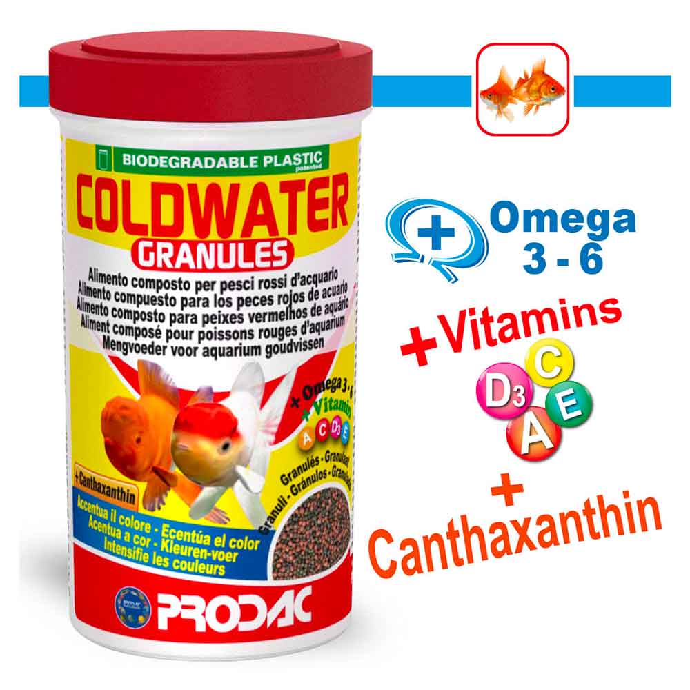 Prodac Coldwater granules mangime completo per pesci rossi 250ml 100gr