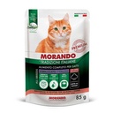 Morando Premium Umido Sterilizzato Bocconcini in gelatina per Gatto con Salmone e Tonno 85gr