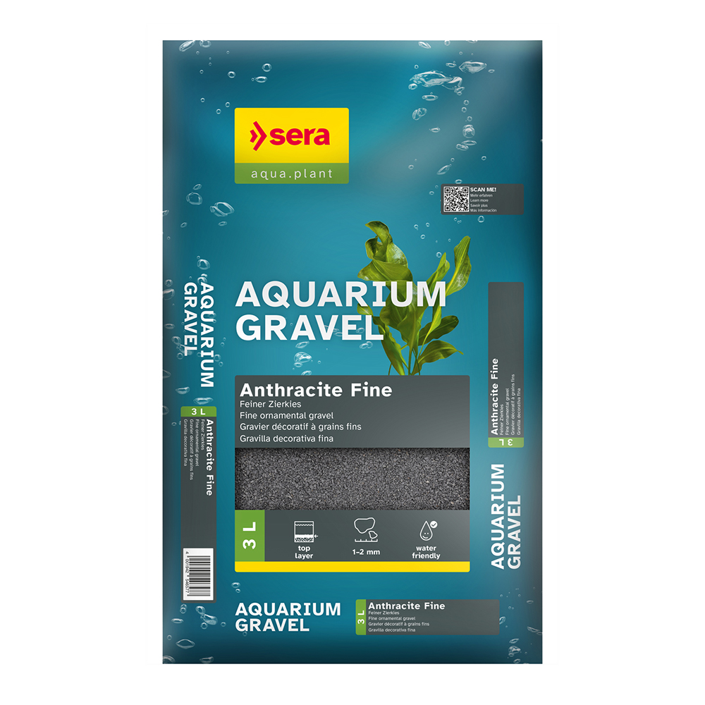 Sera Aquarium Gravel Anthracite Fine Ghiaia Antracite 3 L