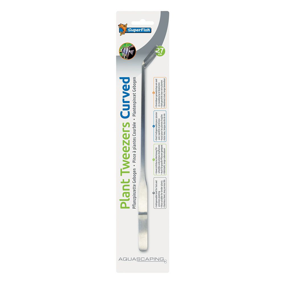 Superfish Plant Tweezers Curved Pinza curva acciaio inox 27cm