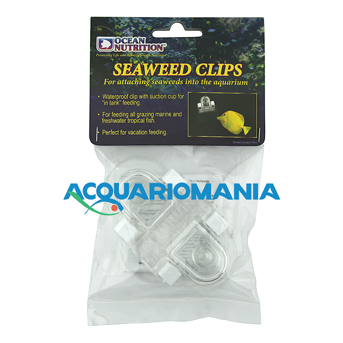 Ocean Nutrition Seaweed Clips pinza con ventosa per somministrazione alghe essiccate 2 pz