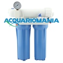 Aquili Impianto Osmosi a Bicchieri Blu con manometro e Flushing Valve 1515Lt al giorno