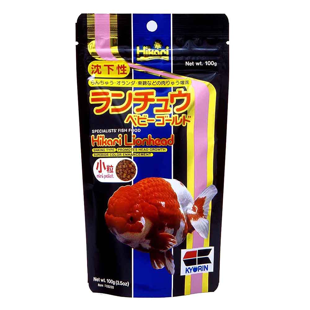 Hikari Lionhead mini pellet mangime per pesci rossi e Testa di Leone 100g