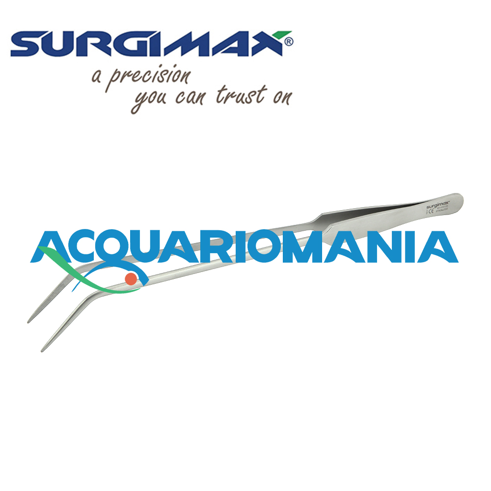 Surgimax Pinza con punta curva fine in Acciaio Chirurgico 1017 al Carbonio alta qualità 25cm