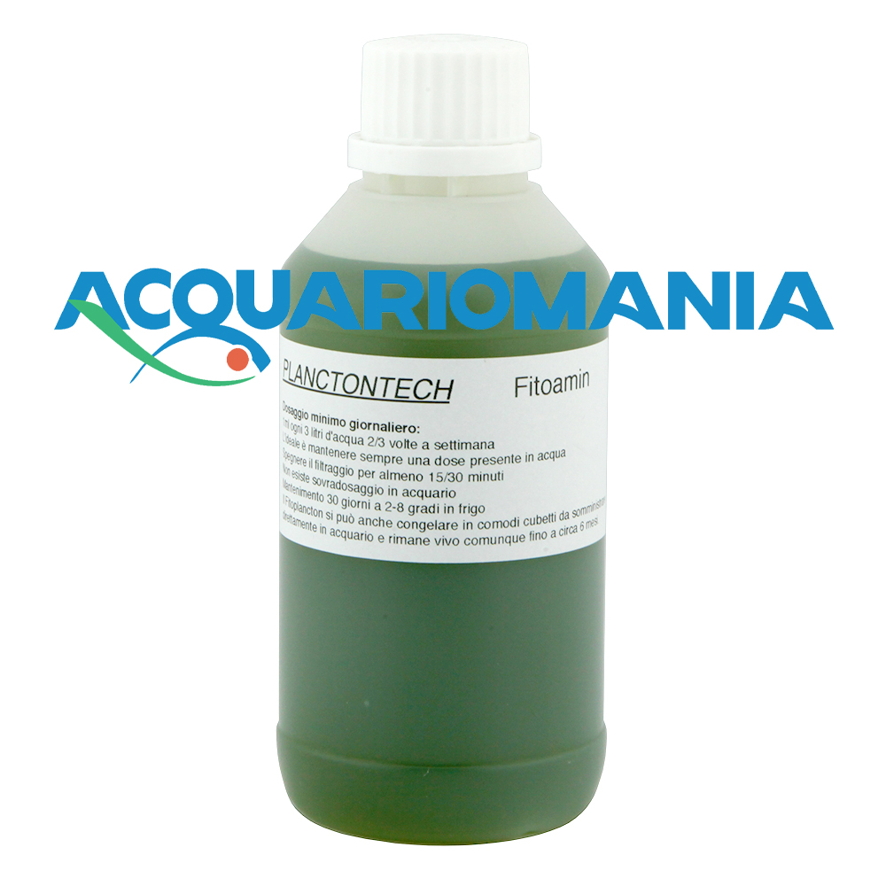 Planctontech Fitoamin NEW TOP FORMULA Fitoplancton Vivo arricchito con Aminoacidi, Vitamine e Oligoelementi in bottiglietta 1 litro