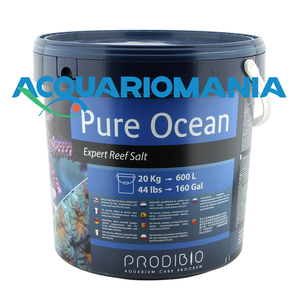 Prodibio Pure Ocean Sale per Acquari marini di barriera 15 fiale di Probiotix omaggio 20Kg per 600lt