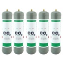 Bombola CO2 600g usa e getta passo 10x1mm Standard senza piedino Kit 5pz (3 Kg)