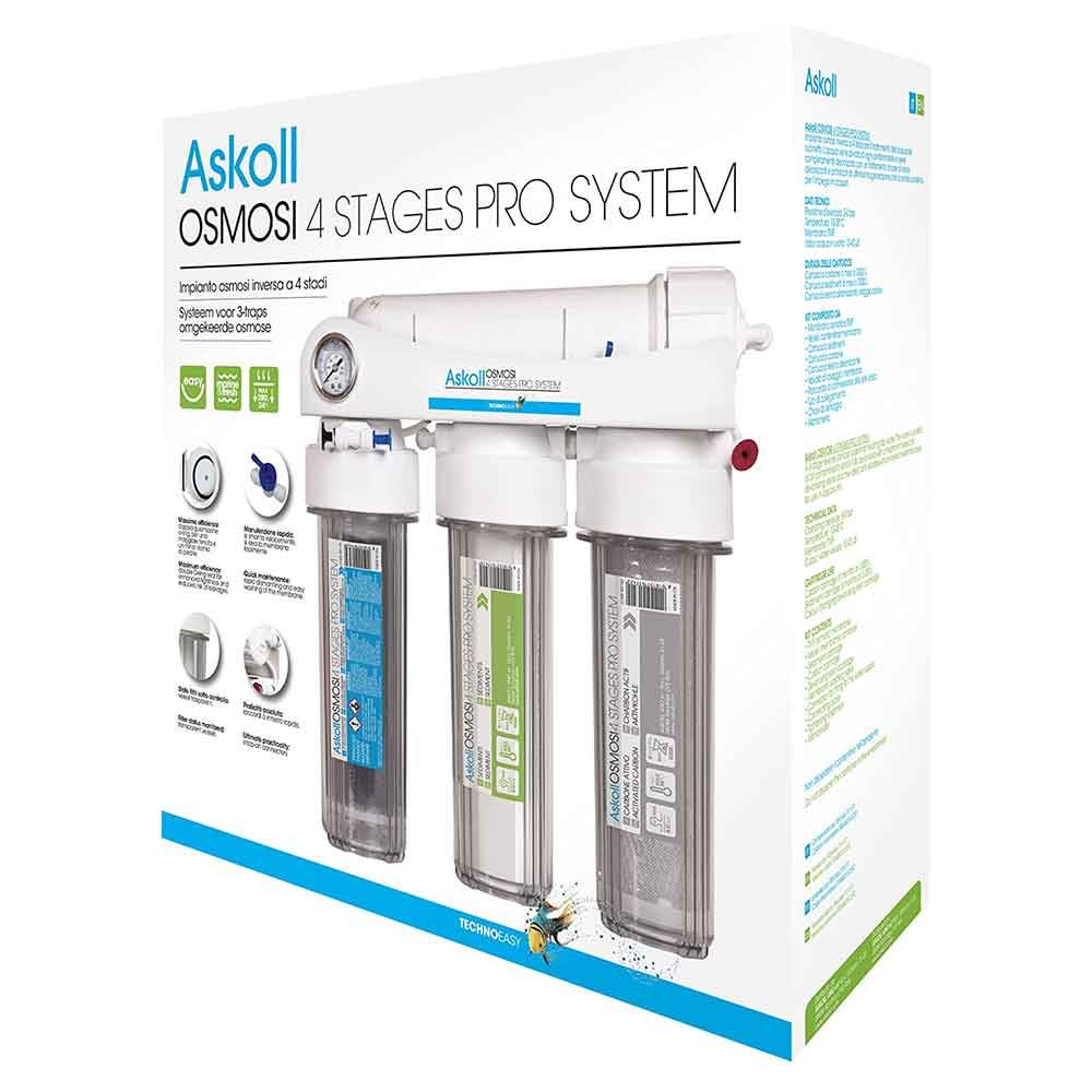 Askoll 4 Stages Pro System impianto osmosi a 4 stadi a bicchieri 75Gpd 280 litri al giorno