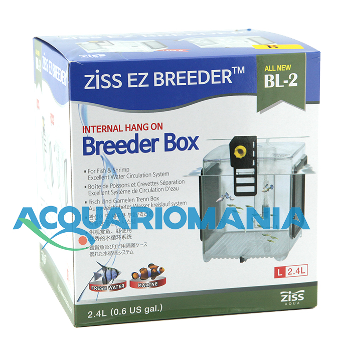 Ziss BL-2 Sala Parto Vaschetta isolamento premium per pesci e avanotti Versione B con attacco a ventose L 2.4 litri