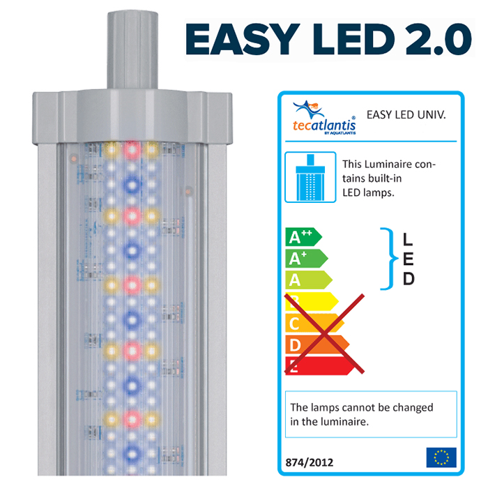 Aquatlantis Easy Led Universal 2.0 Fresh Water Lampada per attacco T5/T8/singola (ex 28W/18W) 590 mm 28W