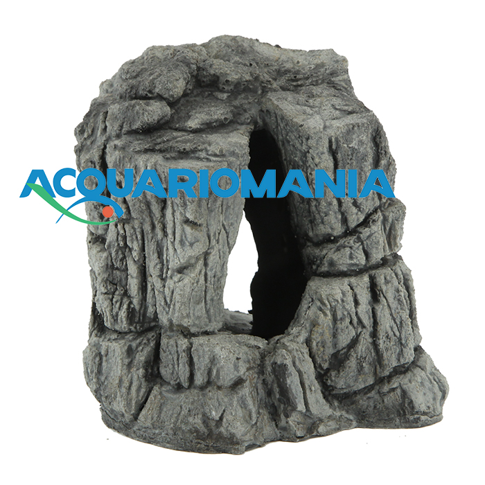 Ceramic Nature Rocks Grey SH-20 Roccia forata in resina per acquario 12x9x12cm