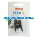 Amtra Airway Valvola Rubinetto aria nero ad una via per tubi 4-6mm areatori 2pz