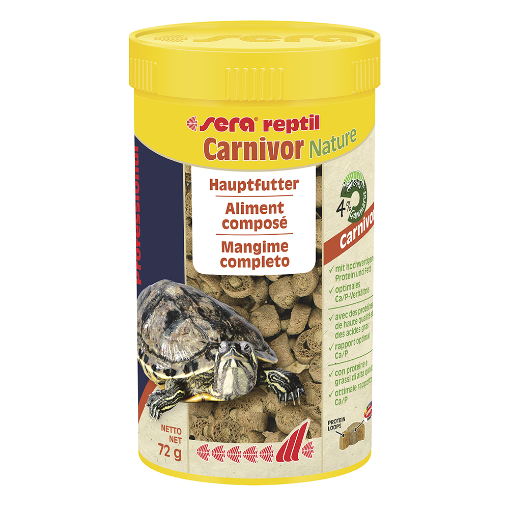 Sera Professional Reptil Carnivor Nature per Tartarughe d'acqua 250ml 72g