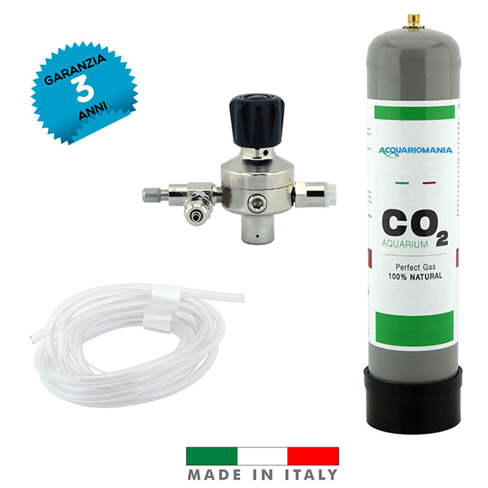 Acquariomania Impianto CO2 Minor 2 Eco Bombola 600g Riduttore di pressione e Tubo