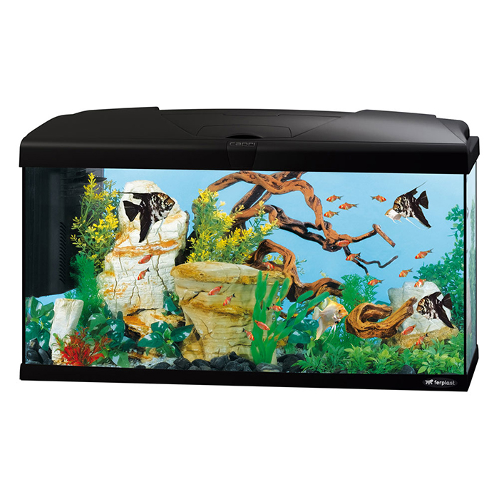 Ferplast Acquario Capri 80 Led Nero completo 100 Litri 80x31,5xh46,5 cm